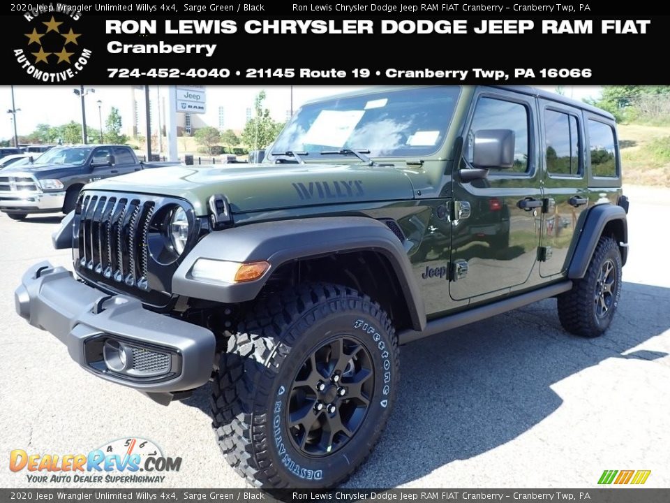 2020 Jeep Wrangler Unlimited Willys 4x4 Sarge Green / Black Photo #1