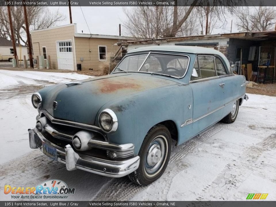 1951 Ford Victoria Sedan Light Blue / Gray Photo #5