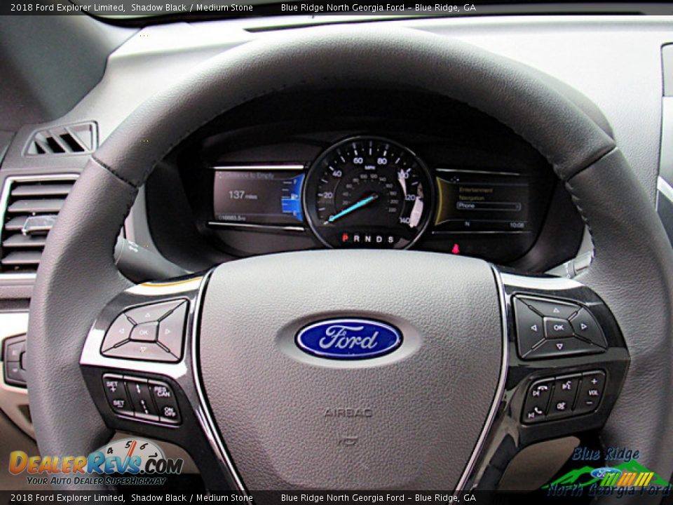 2018 Ford Explorer Limited Shadow Black / Medium Stone Photo #18