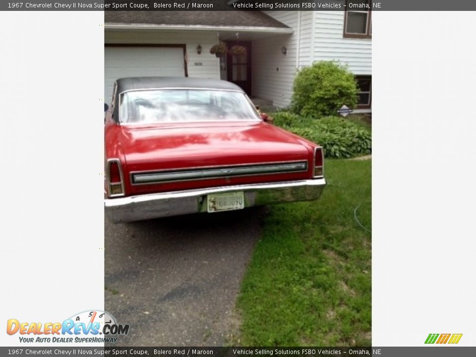 1967 Chevrolet Chevy II Nova Super Sport Coupe Bolero Red / Maroon Photo #7