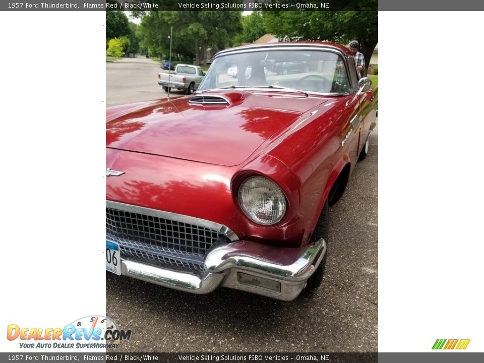 1957 Ford Thunderbird Flames Red / Black/White Photo #6