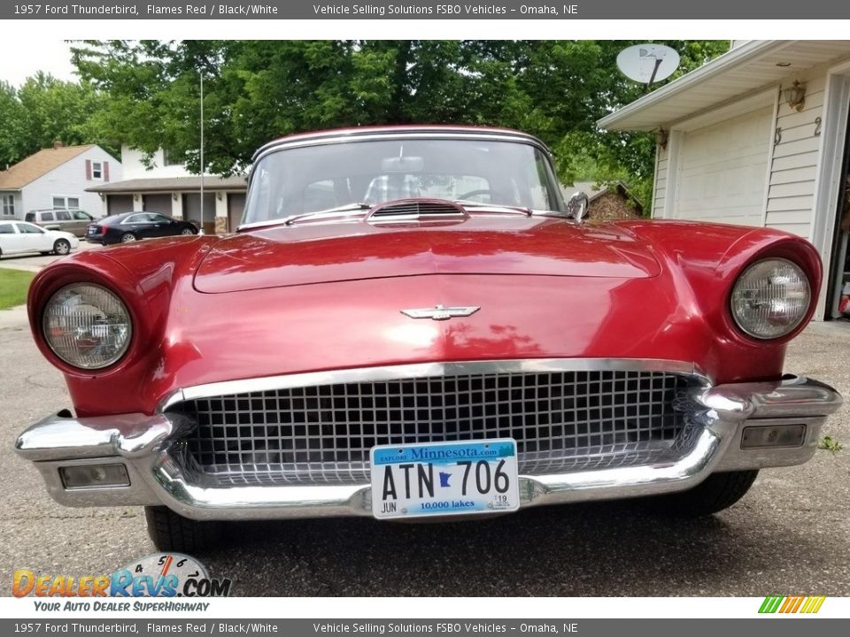 1957 Ford Thunderbird Flames Red / Black/White Photo #7