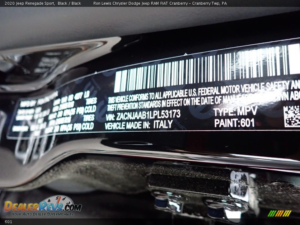 Jeep Color Code 601 Black