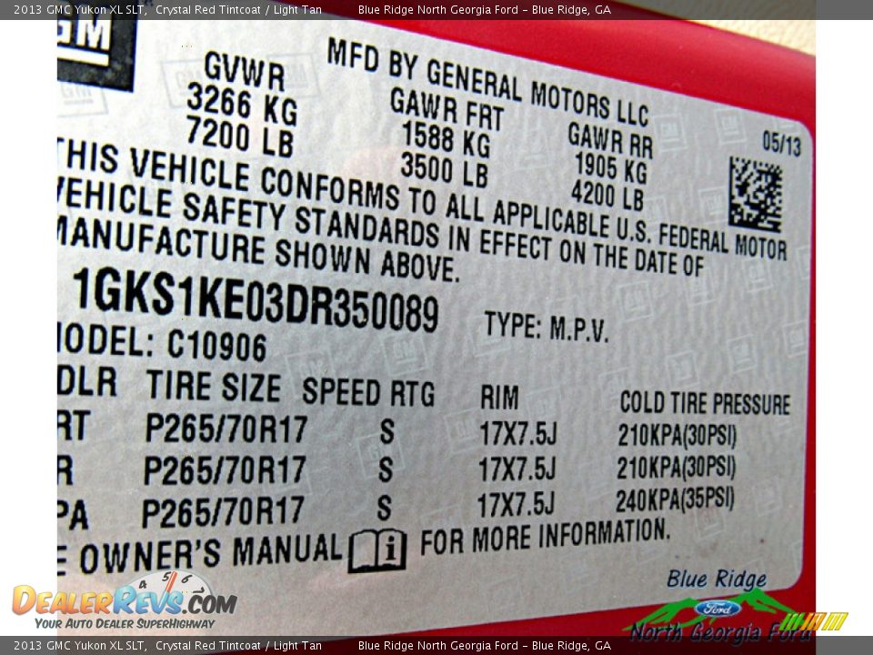 2013 GMC Yukon XL SLT Crystal Red Tintcoat / Light Tan Photo #25