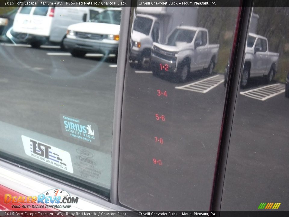 2016 Ford Escape Titanium 4WD Ruby Red Metallic / Charcoal Black Photo #6