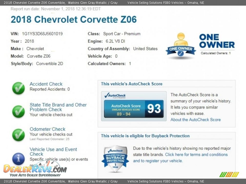 Dealer Info of 2018 Chevrolet Corvette Z06 Convertible Photo #2