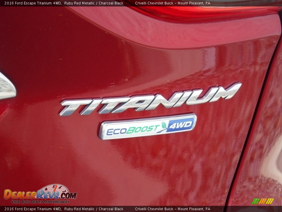 2016 Ford Escape Titanium 4WD Ruby Red Metallic / Charcoal Black Photo #10