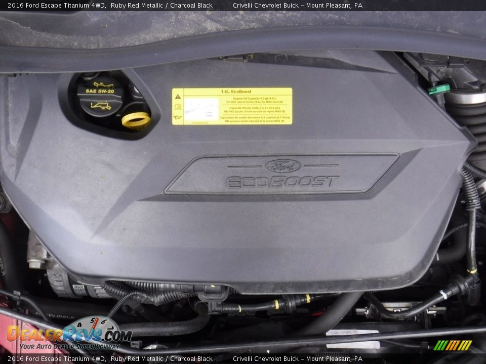 2016 Ford Escape Titanium 4WD Ruby Red Metallic / Charcoal Black Photo #13