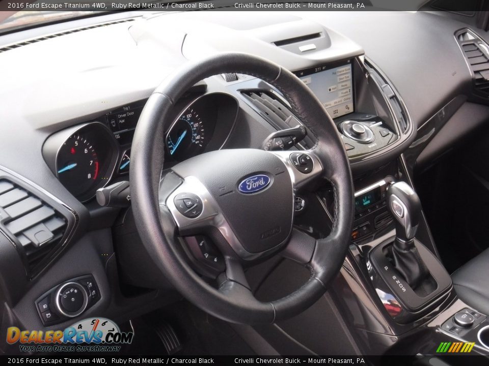 2016 Ford Escape Titanium 4WD Ruby Red Metallic / Charcoal Black Photo #14