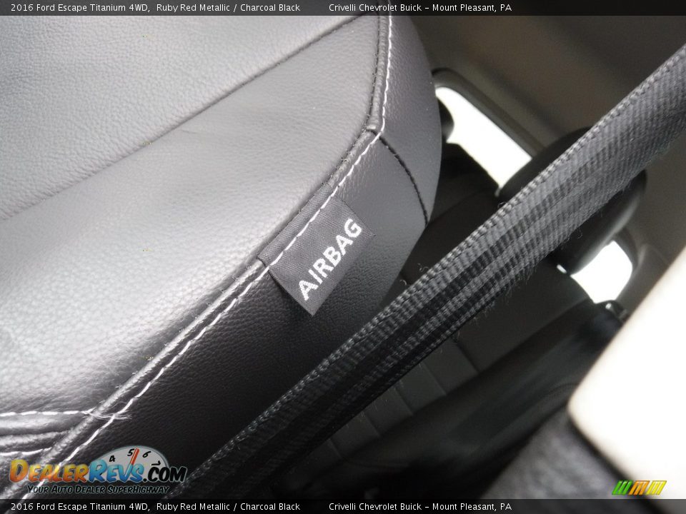 2016 Ford Escape Titanium 4WD Ruby Red Metallic / Charcoal Black Photo #19