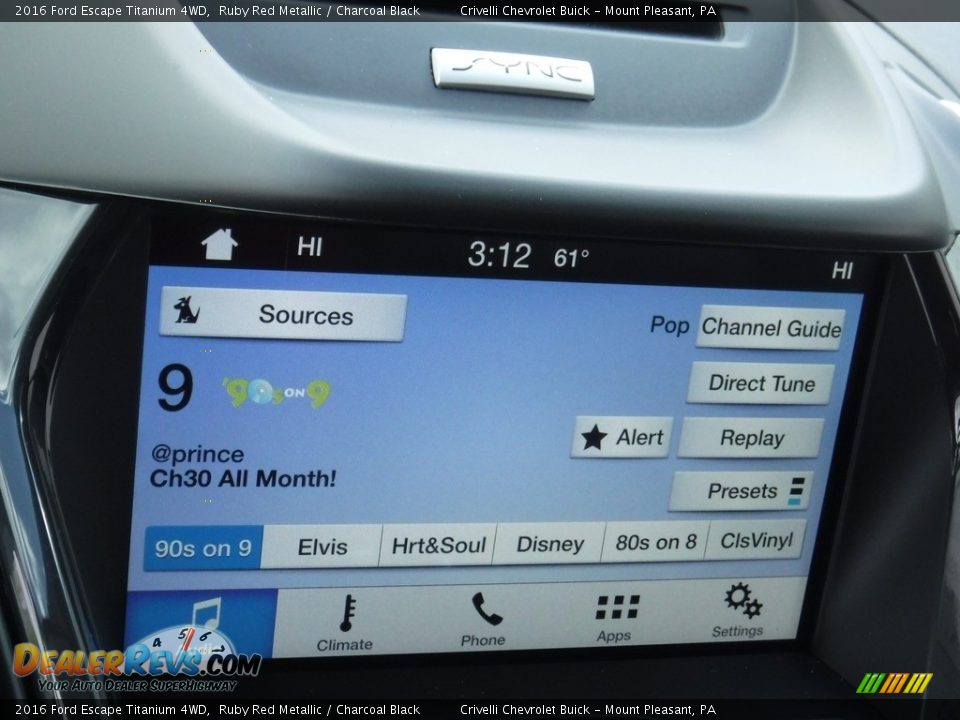 2016 Ford Escape Titanium 4WD Ruby Red Metallic / Charcoal Black Photo #22