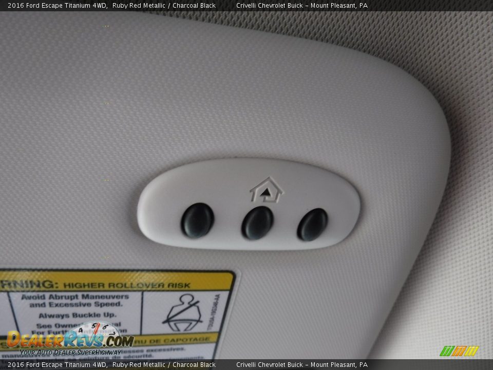 2016 Ford Escape Titanium 4WD Ruby Red Metallic / Charcoal Black Photo #25