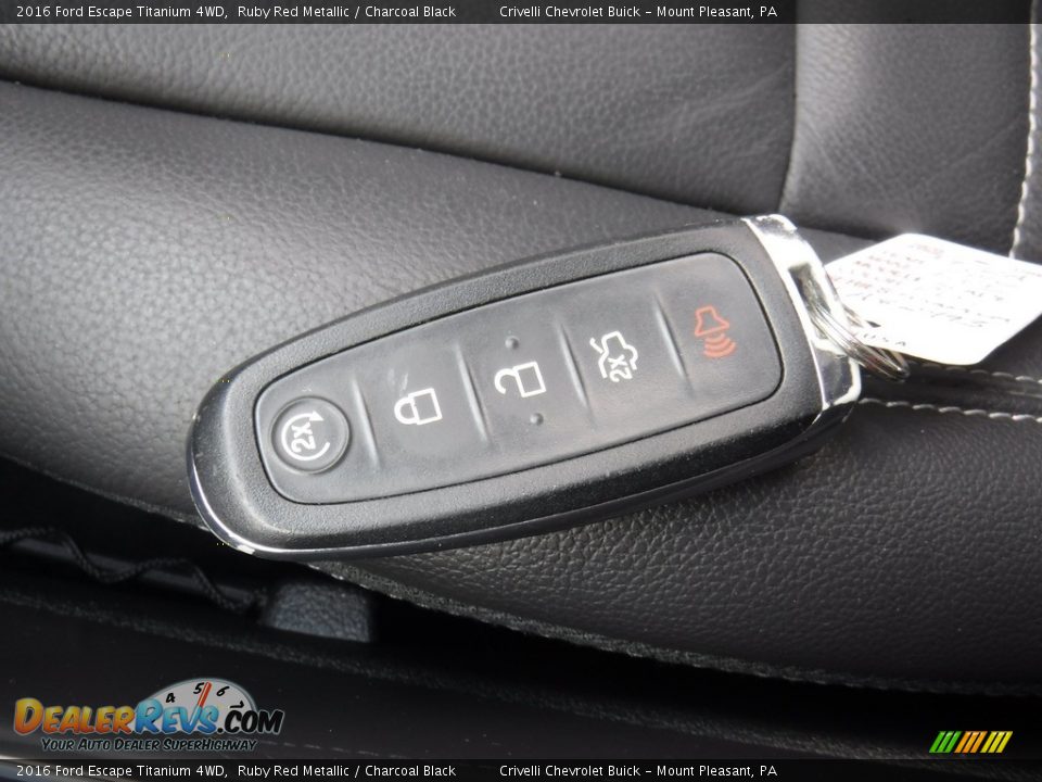 2016 Ford Escape Titanium 4WD Ruby Red Metallic / Charcoal Black Photo #35