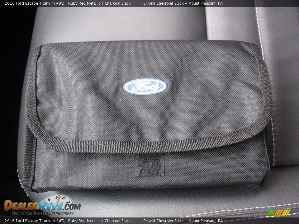 2016 Ford Escape Titanium 4WD Ruby Red Metallic / Charcoal Black Photo #36