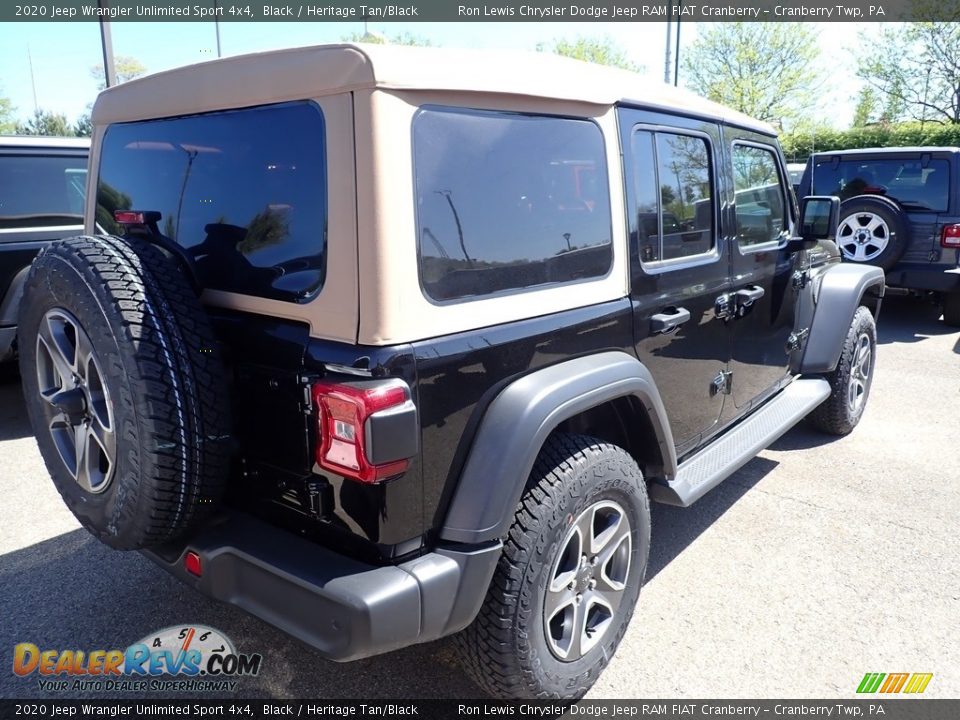 2020 Jeep Wrangler Unlimited Sport 4x4 Black / Heritage Tan/Black Photo #4