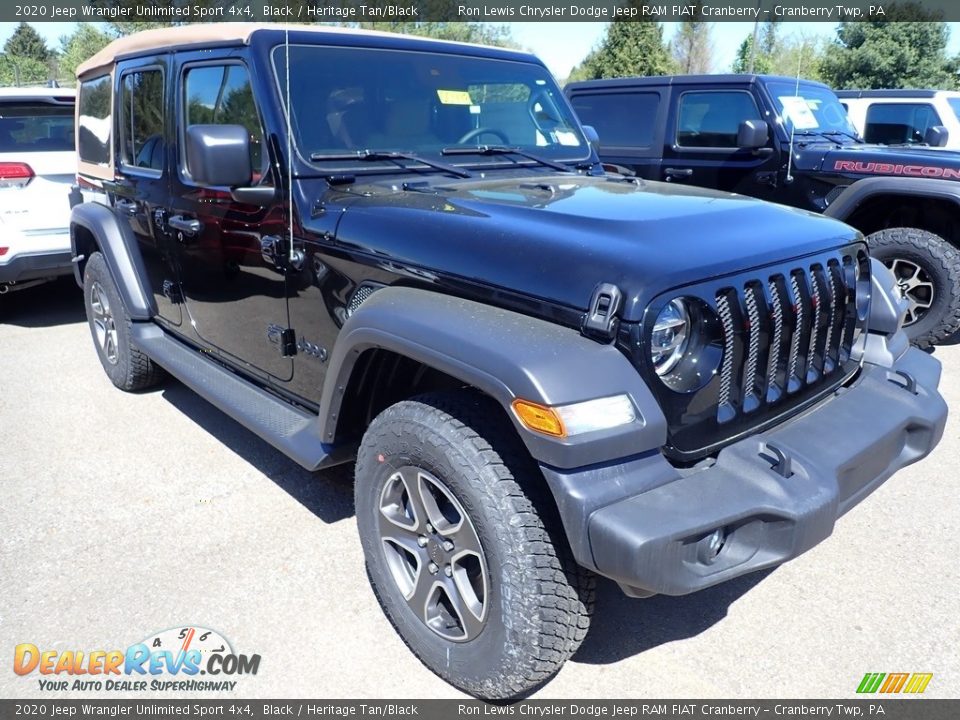 2020 Jeep Wrangler Unlimited Sport 4x4 Black / Heritage Tan/Black Photo #5