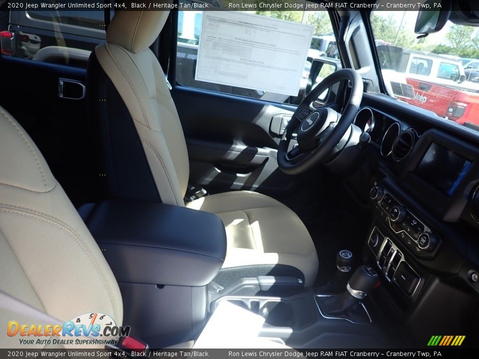 2020 Jeep Wrangler Unlimited Sport 4x4 Black / Heritage Tan/Black Photo #8