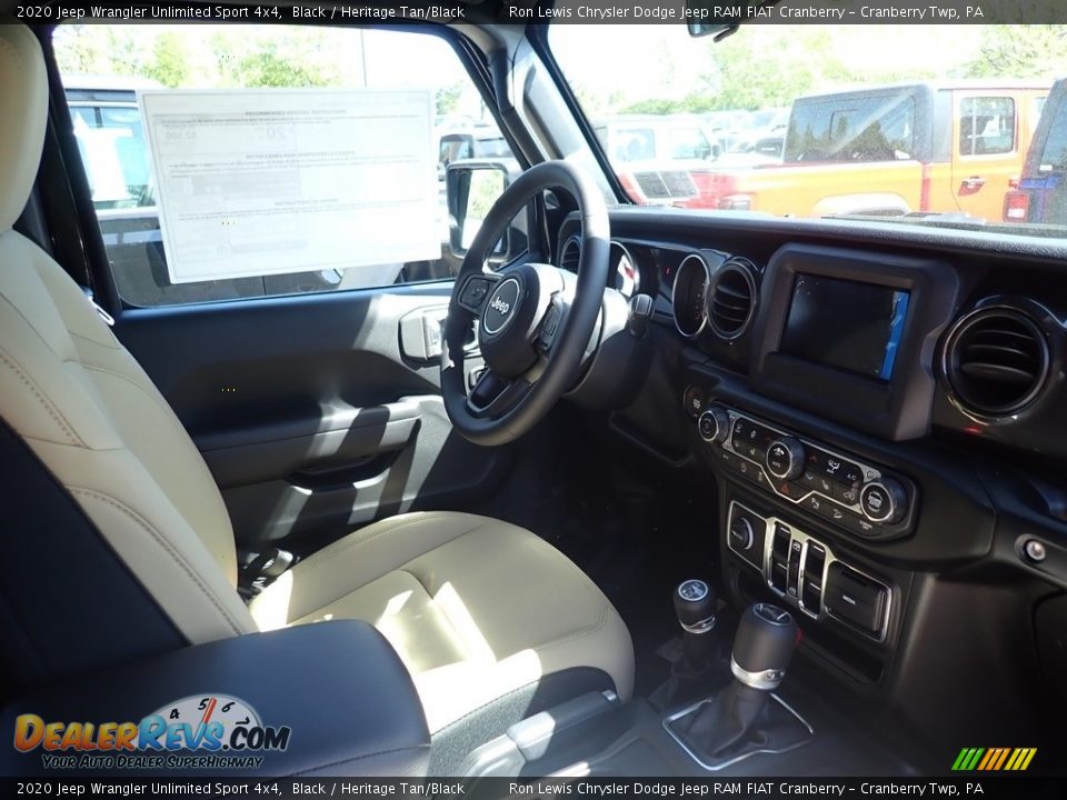 2020 Jeep Wrangler Unlimited Sport 4x4 Black / Heritage Tan/Black Photo #9