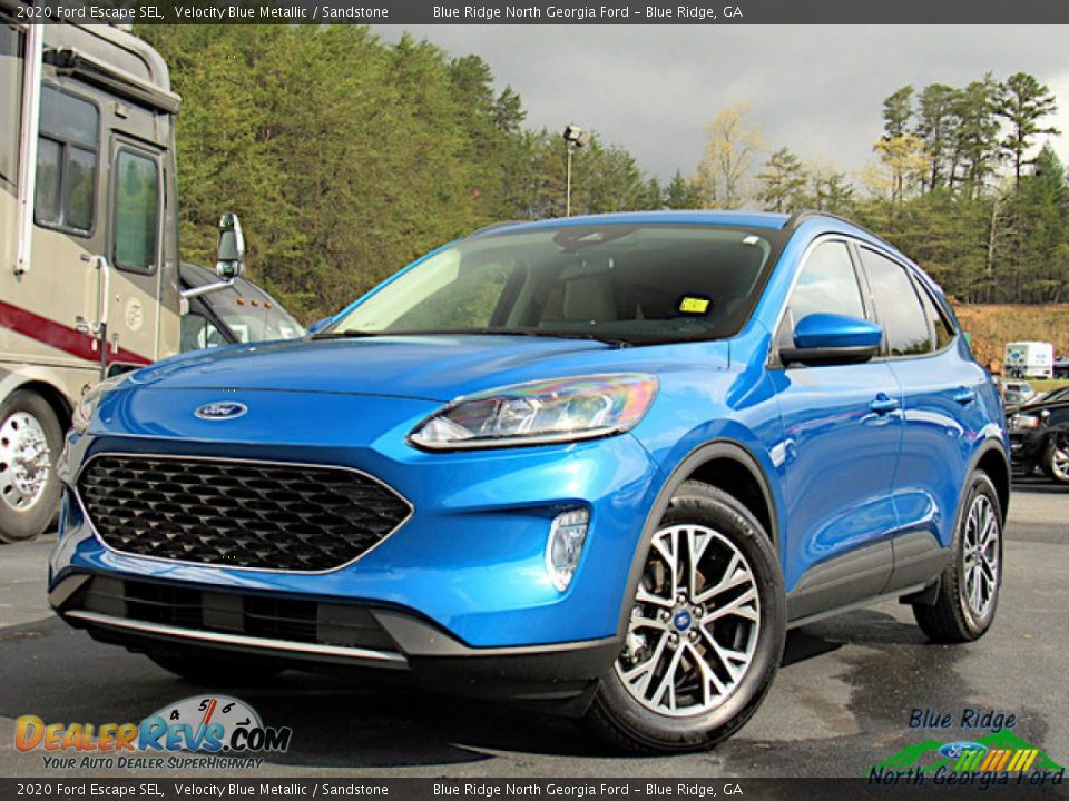 2020 Ford Escape SEL Velocity Blue Metallic / Sandstone Photo #1