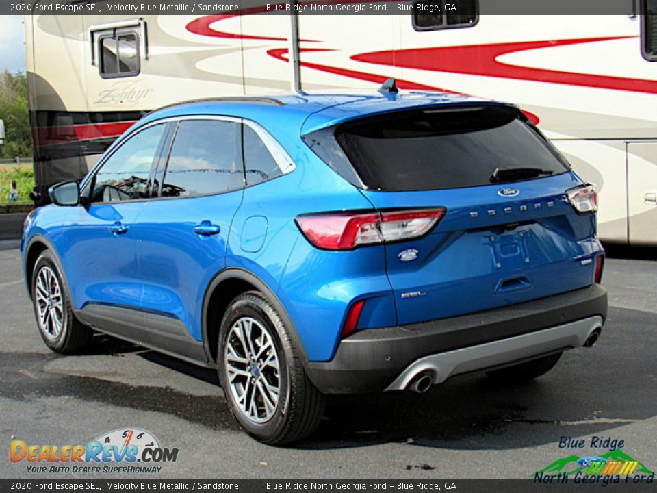 2020 Ford Escape SEL Velocity Blue Metallic / Sandstone Photo #3