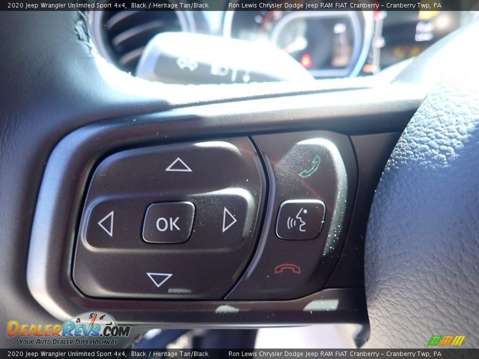 2020 Jeep Wrangler Unlimited Sport 4x4 Black / Heritage Tan/Black Photo #19