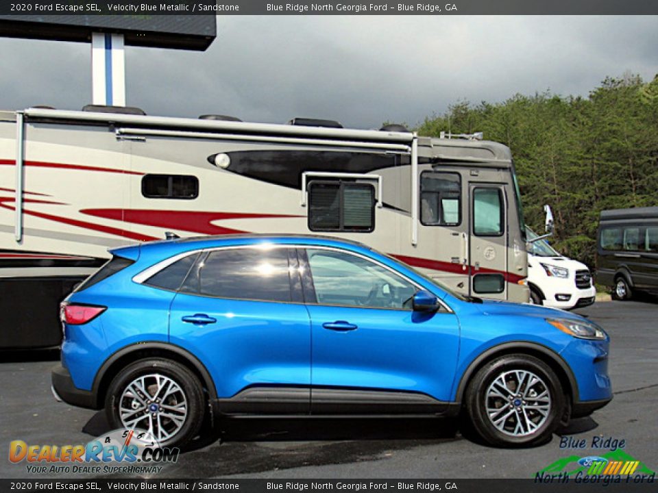 2020 Ford Escape SEL Velocity Blue Metallic / Sandstone Photo #6