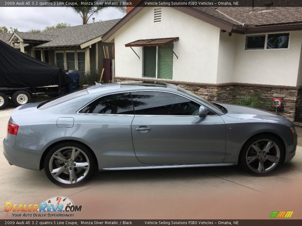 2009 Audi A5 3.2 quattro S Line Coupe Monza Silver Metallic / Black Photo #1