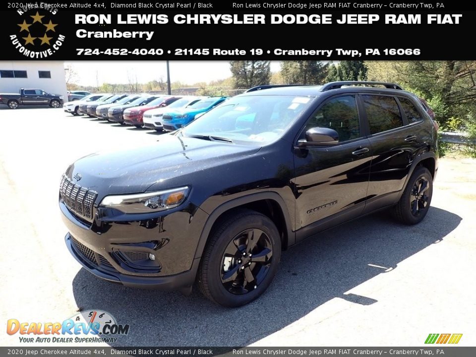 2020 Jeep Cherokee Altitude 4x4 Diamond Black Crystal Pearl / Black Photo #1