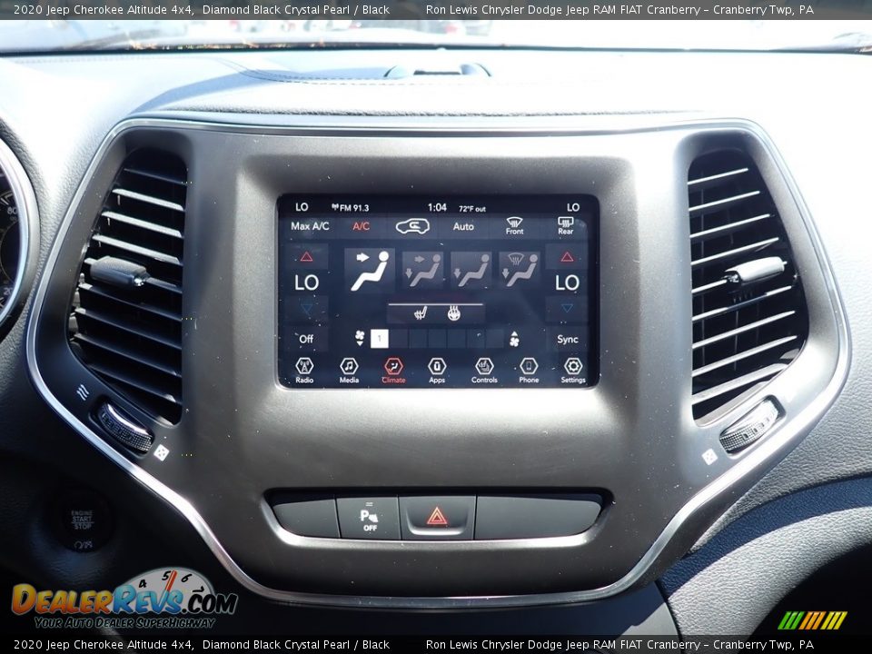 2020 Jeep Cherokee Altitude 4x4 Diamond Black Crystal Pearl / Black Photo #16