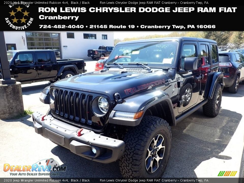 2020 Jeep Wrangler Unlimited Rubicon 4x4 Black / Black Photo #1