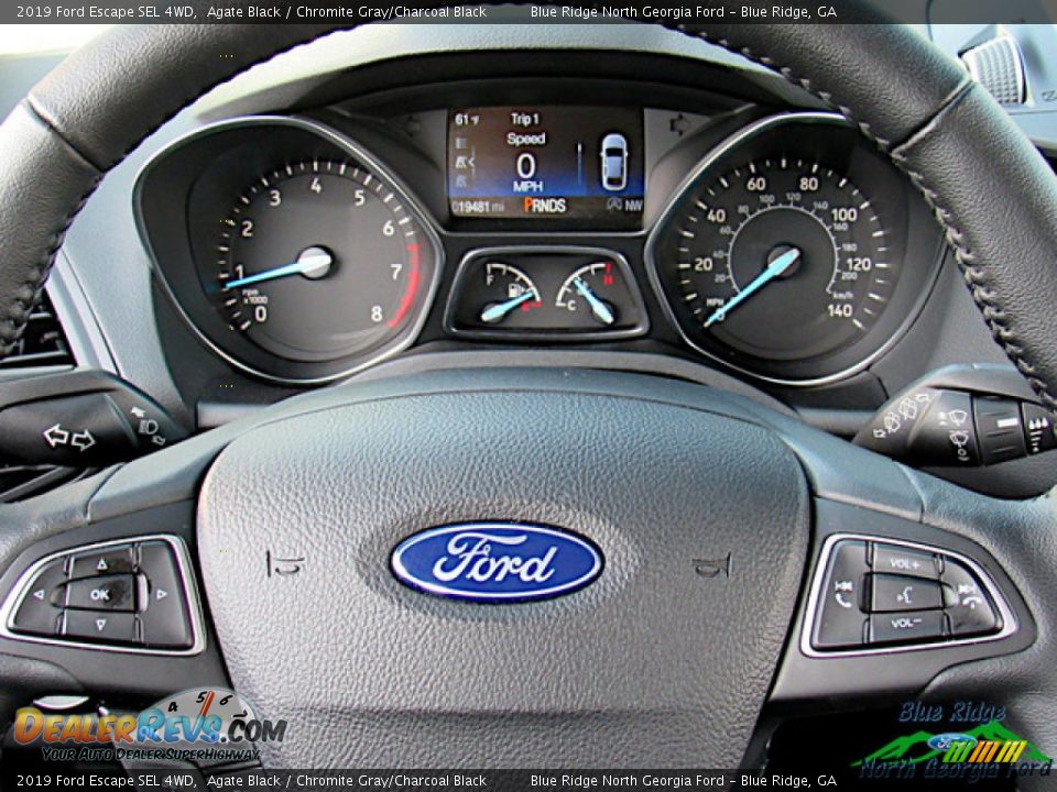 2019 Ford Escape SEL 4WD Agate Black / Chromite Gray/Charcoal Black Photo #17