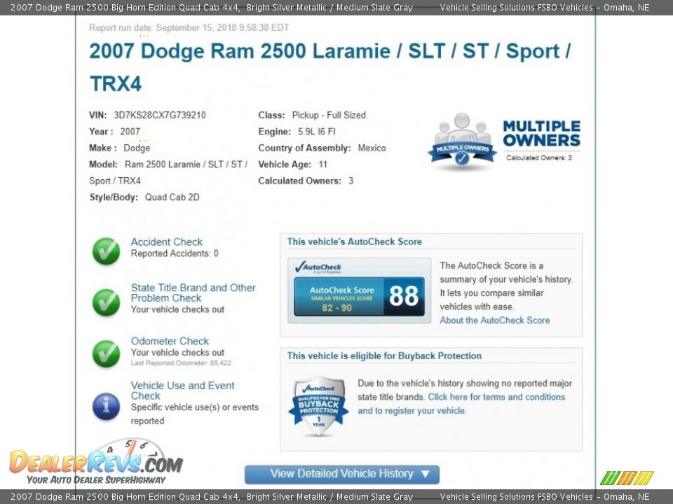 Dealer Info of 2007 Dodge Ram 2500 Big Horn Edition Quad Cab 4x4 Photo #2