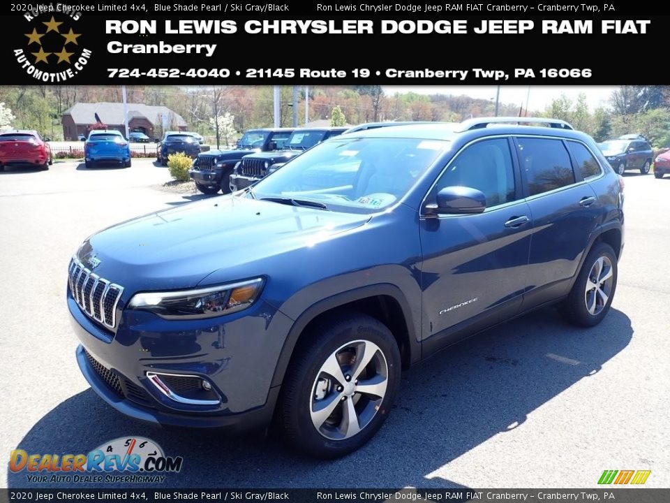 2020 Jeep Cherokee Limited 4x4 Blue Shade Pearl / Ski Gray/Black Photo #1