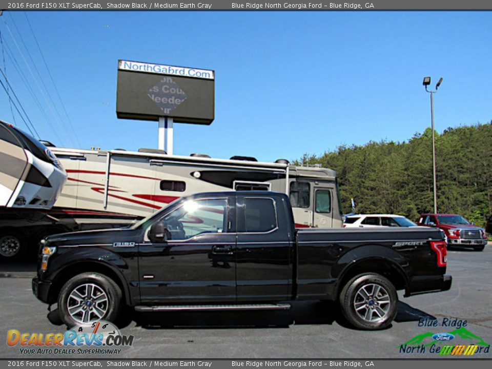 2016 Ford F150 XLT SuperCab Shadow Black / Medium Earth Gray Photo #2