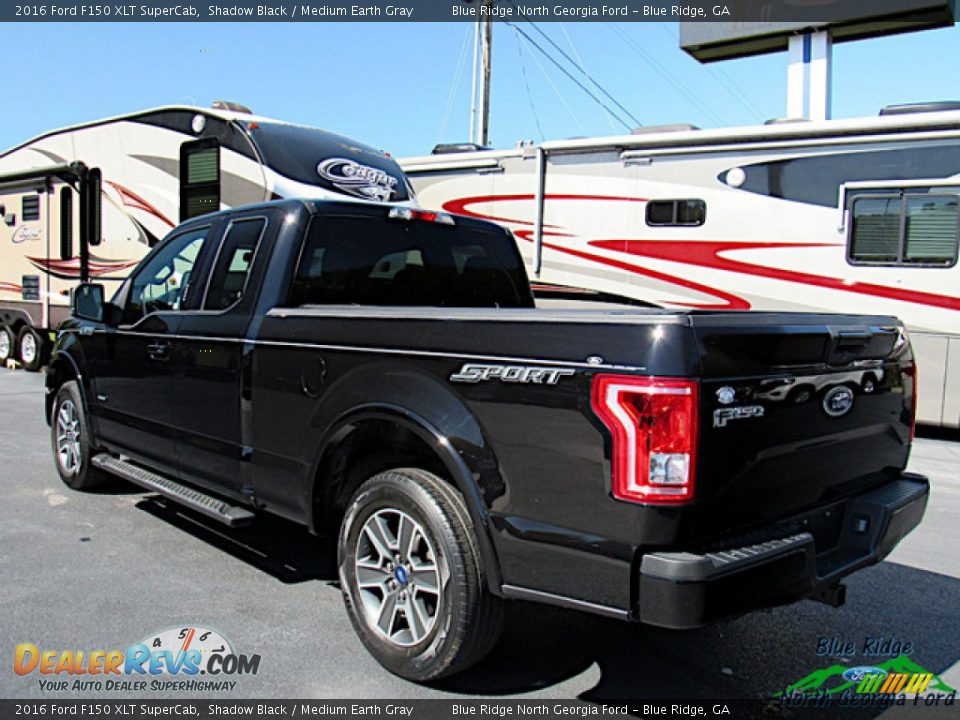 2016 Ford F150 XLT SuperCab Shadow Black / Medium Earth Gray Photo #3