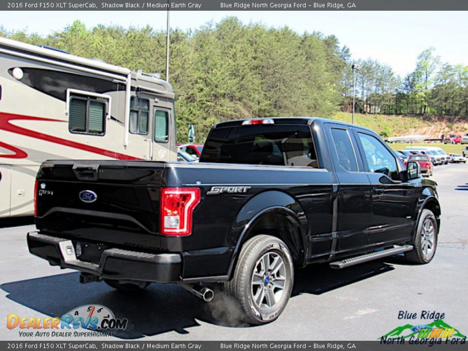 2016 Ford F150 XLT SuperCab Shadow Black / Medium Earth Gray Photo #5