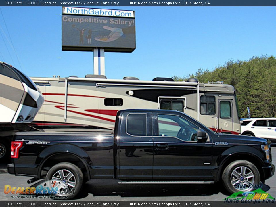 2016 Ford F150 XLT SuperCab Shadow Black / Medium Earth Gray Photo #6