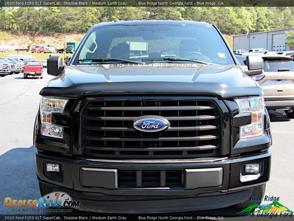 2016 Ford F150 XLT SuperCab Shadow Black / Medium Earth Gray Photo #8