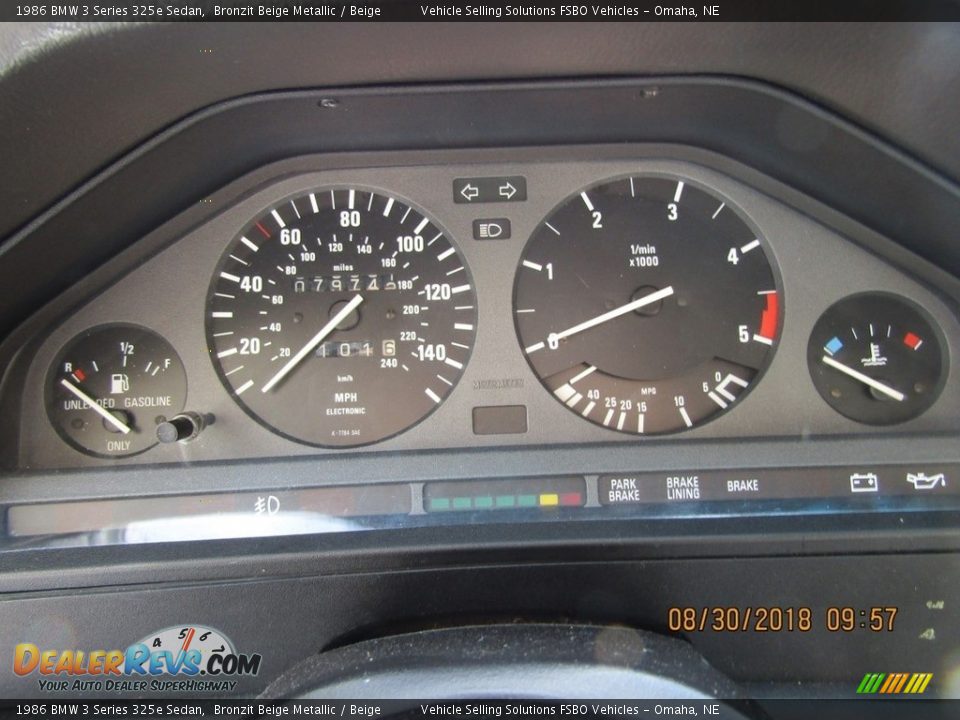 1986 BMW 3 Series 325e Sedan Gauges Photo #5