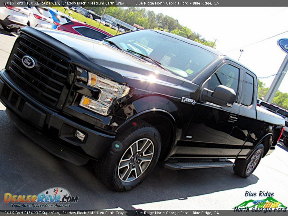 2016 Ford F150 XLT SuperCab Shadow Black / Medium Earth Gray Photo #31