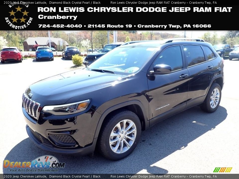 2020 Jeep Cherokee Latitude Diamond Black Crystal Pearl / Black Photo #1