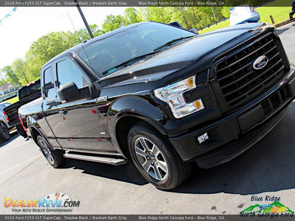 2016 Ford F150 XLT SuperCab Shadow Black / Medium Earth Gray Photo #32