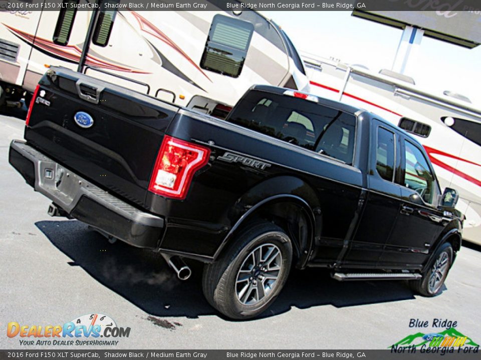 2016 Ford F150 XLT SuperCab Shadow Black / Medium Earth Gray Photo #33