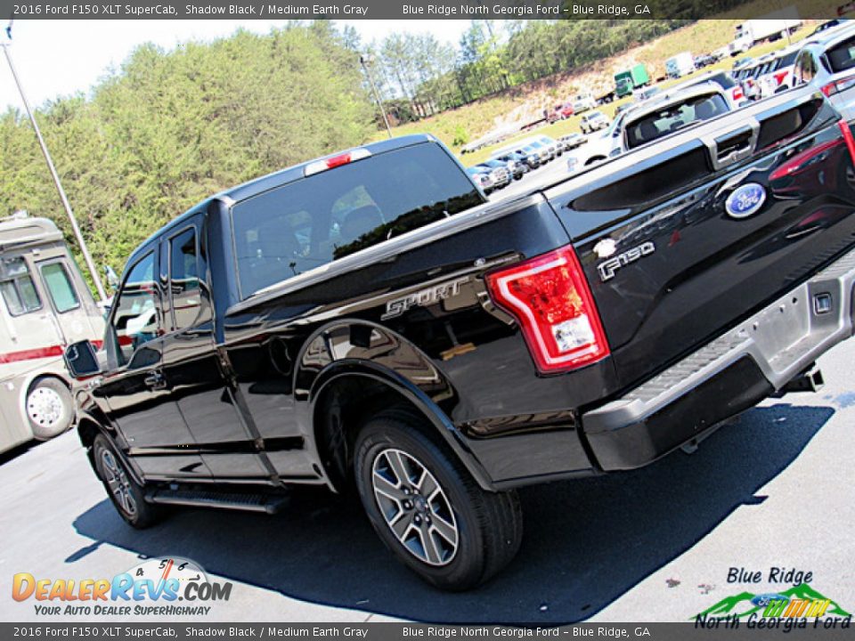 2016 Ford F150 XLT SuperCab Shadow Black / Medium Earth Gray Photo #34