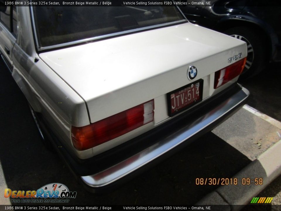 1986 BMW 3 Series 325e Sedan Bronzit Beige Metallic / Beige Photo #16