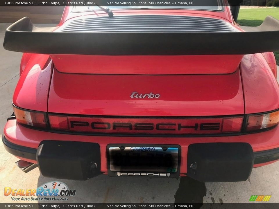 1986 Porsche 911 Turbo Coupe Guards Red / Black Photo #9