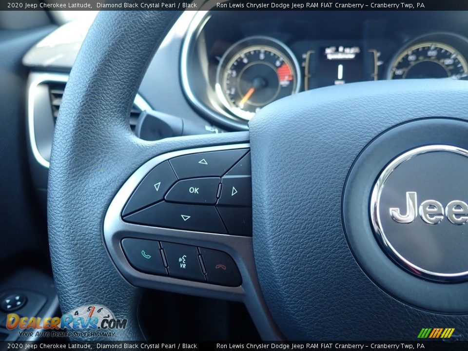 2020 Jeep Cherokee Latitude Diamond Black Crystal Pearl / Black Photo #19