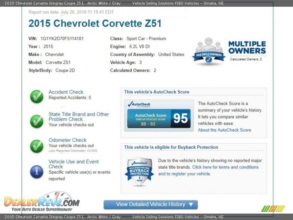 Dealer Info of 2015 Chevrolet Corvette Stingray Coupe Z51 Photo #2