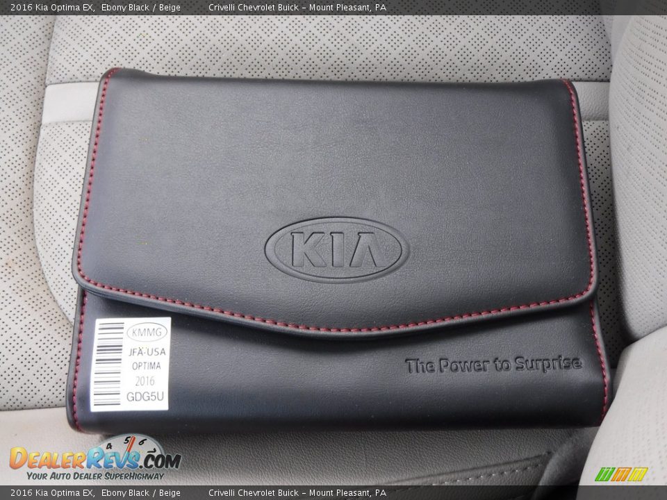 2016 Kia Optima EX Ebony Black / Beige Photo #32