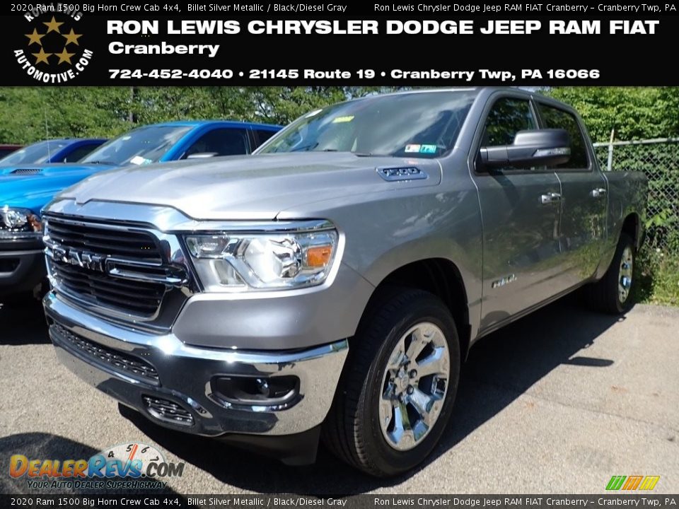 2020 Ram 1500 Big Horn Crew Cab 4x4 Billet Silver Metallic / Black/Diesel Gray Photo #1